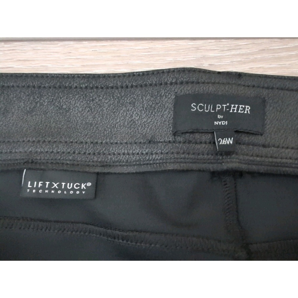 NYDJ‎ Womens Sculpt Her Stretch 5 Pocket Leggings Jet Black Coated Size 26W NWT - Picture 4 of 6